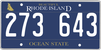 RI license plate 273643