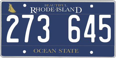 RI license plate 273645