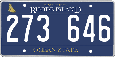 RI license plate 273646