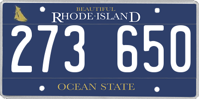 RI license plate 273650