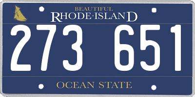 RI license plate 273651