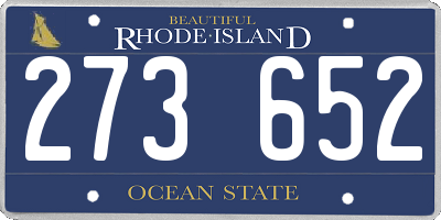 RI license plate 273652