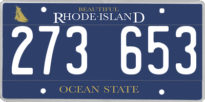 RI license plate 273653