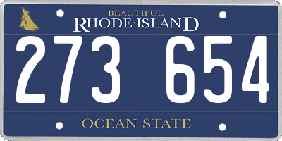 RI license plate 273654