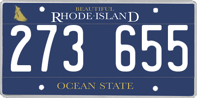 RI license plate 273655