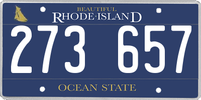 RI license plate 273657