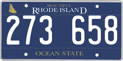 RI license plate 273658