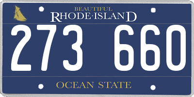 RI license plate 273660