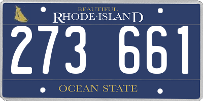 RI license plate 273661