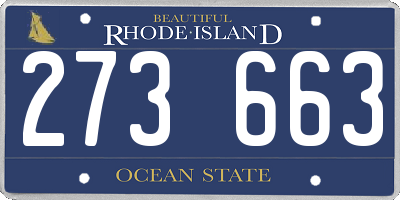 RI license plate 273663