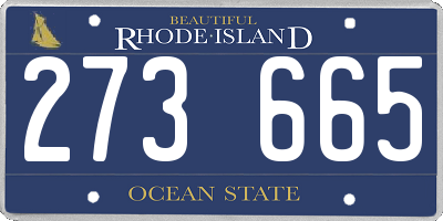 RI license plate 273665