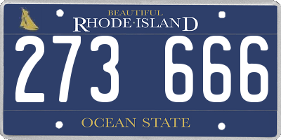 RI license plate 273666