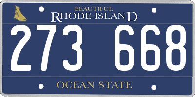 RI license plate 273668