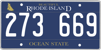 RI license plate 273669