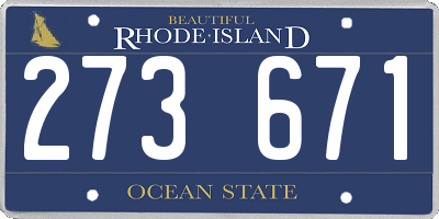 RI license plate 273671