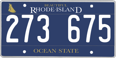 RI license plate 273675