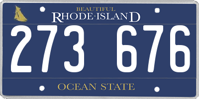 RI license plate 273676