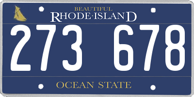 RI license plate 273678