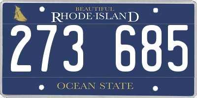 RI license plate 273685