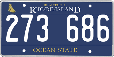 RI license plate 273686