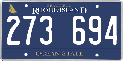 RI license plate 273694