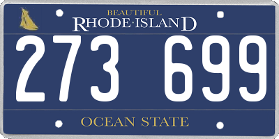 RI license plate 273699