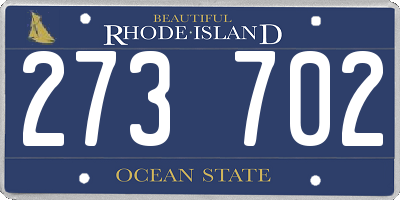 RI license plate 273702