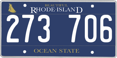 RI license plate 273706