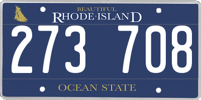 RI license plate 273708