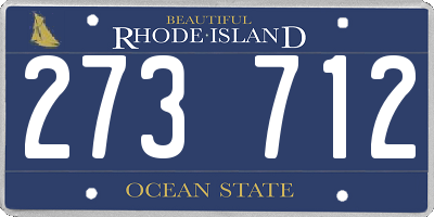 RI license plate 273712
