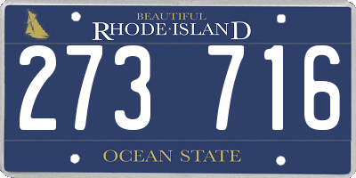 RI license plate 273716