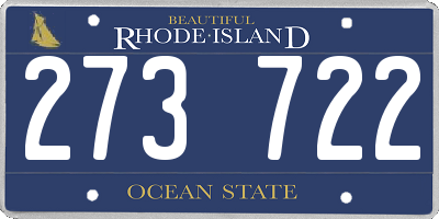RI license plate 273722