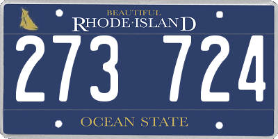 RI license plate 273724