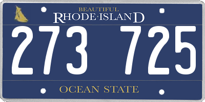RI license plate 273725