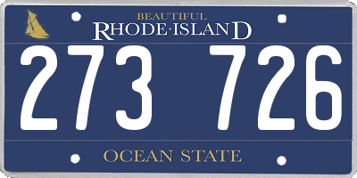 RI license plate 273726