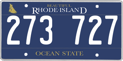 RI license plate 273727