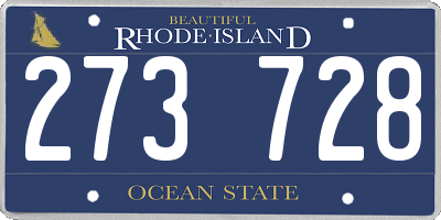 RI license plate 273728