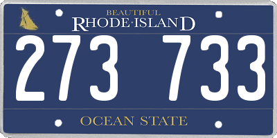 RI license plate 273733