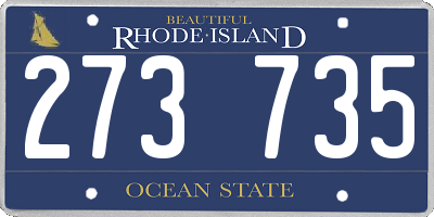 RI license plate 273735