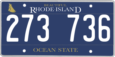 RI license plate 273736