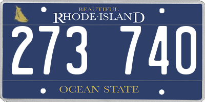 RI license plate 273740