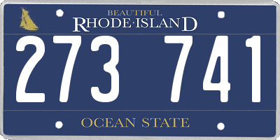 RI license plate 273741