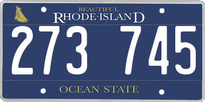 RI license plate 273745