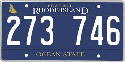 RI license plate 273746