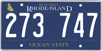 RI license plate 273747