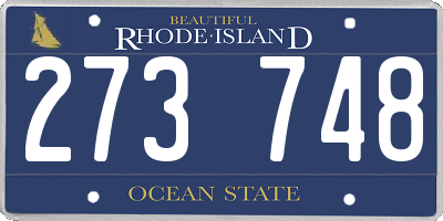 RI license plate 273748