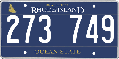 RI license plate 273749