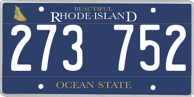 RI license plate 273752