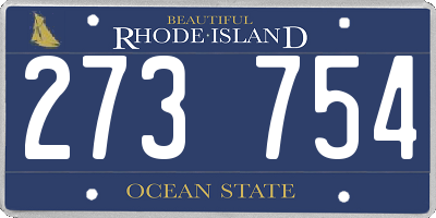 RI license plate 273754