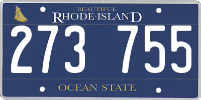 RI license plate 273755